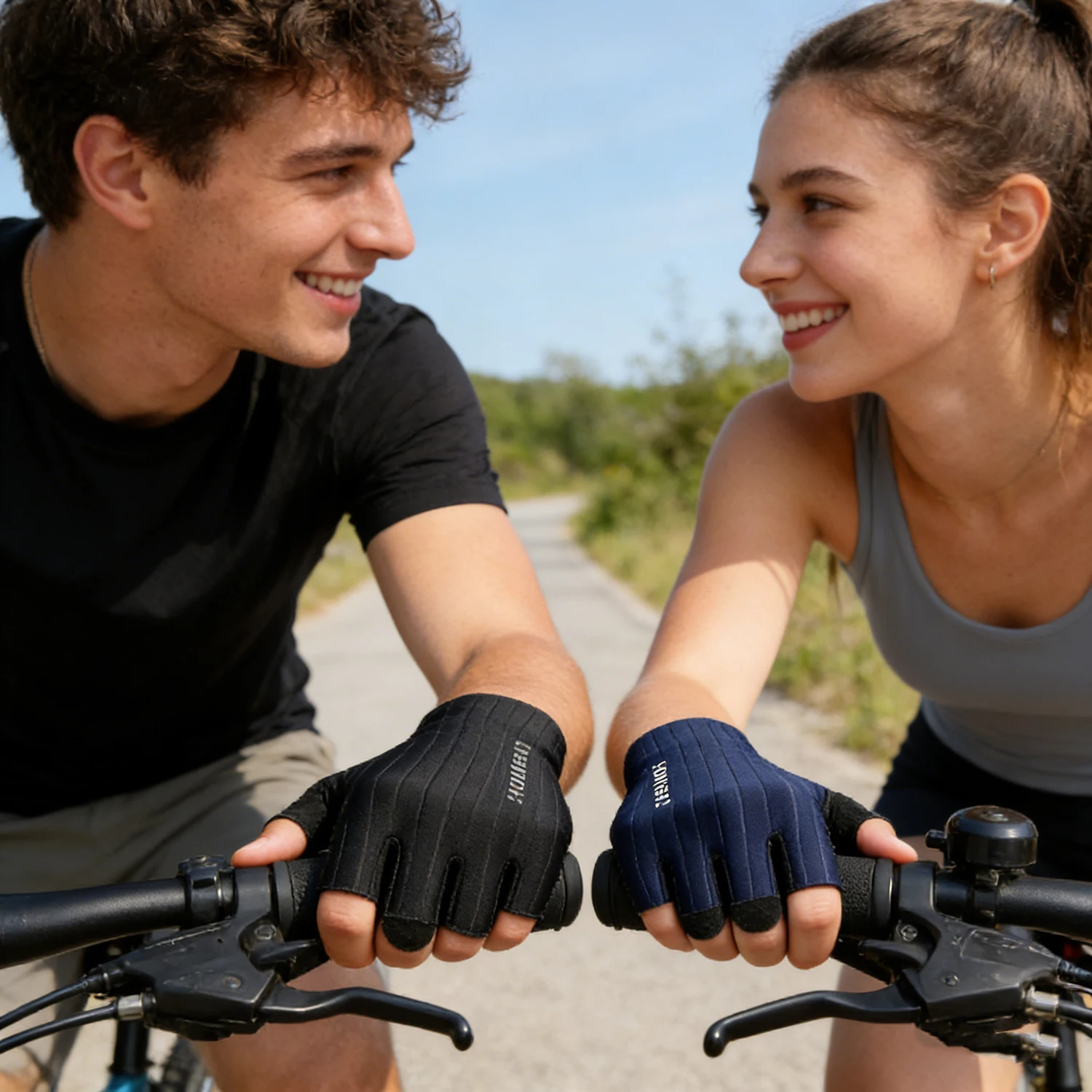 Halbfinger-Rennradhandschuhe, Sommer, atmungsaktiv, Stoßdämpfung – Bild 4