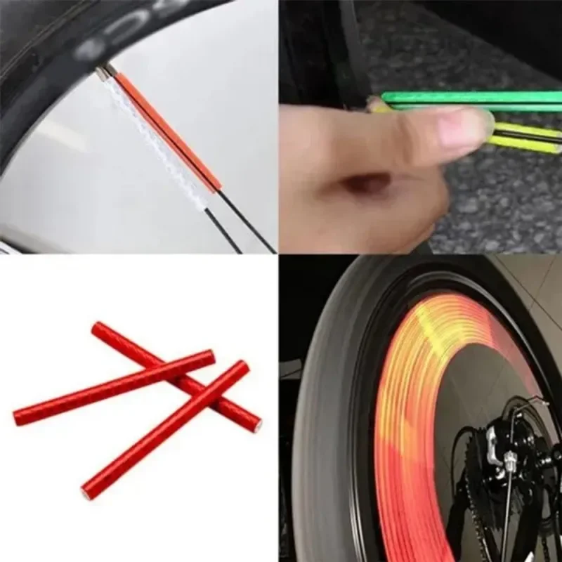 Fahrrad Speichen Reflektor Clips 12-teiliges Set Rohr Warnstreifen – Image 3