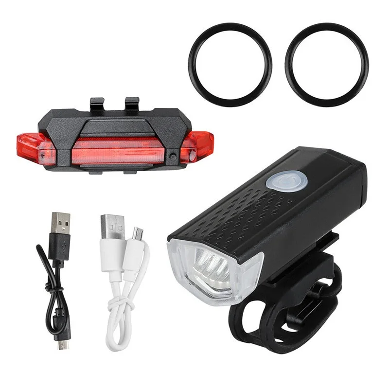 Fahrrad Licht USB LED Wiederaufladbare Set MTB Rennrad Vorne Hinten – Bild 3