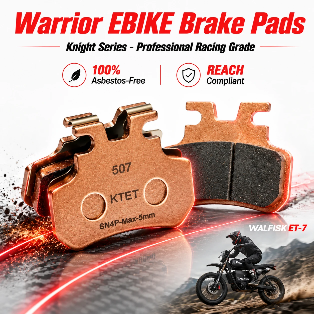 Hydraulische Scheibenbremsbeläge für E-Bikes, passend für KTET SN-V4 – Bild 4