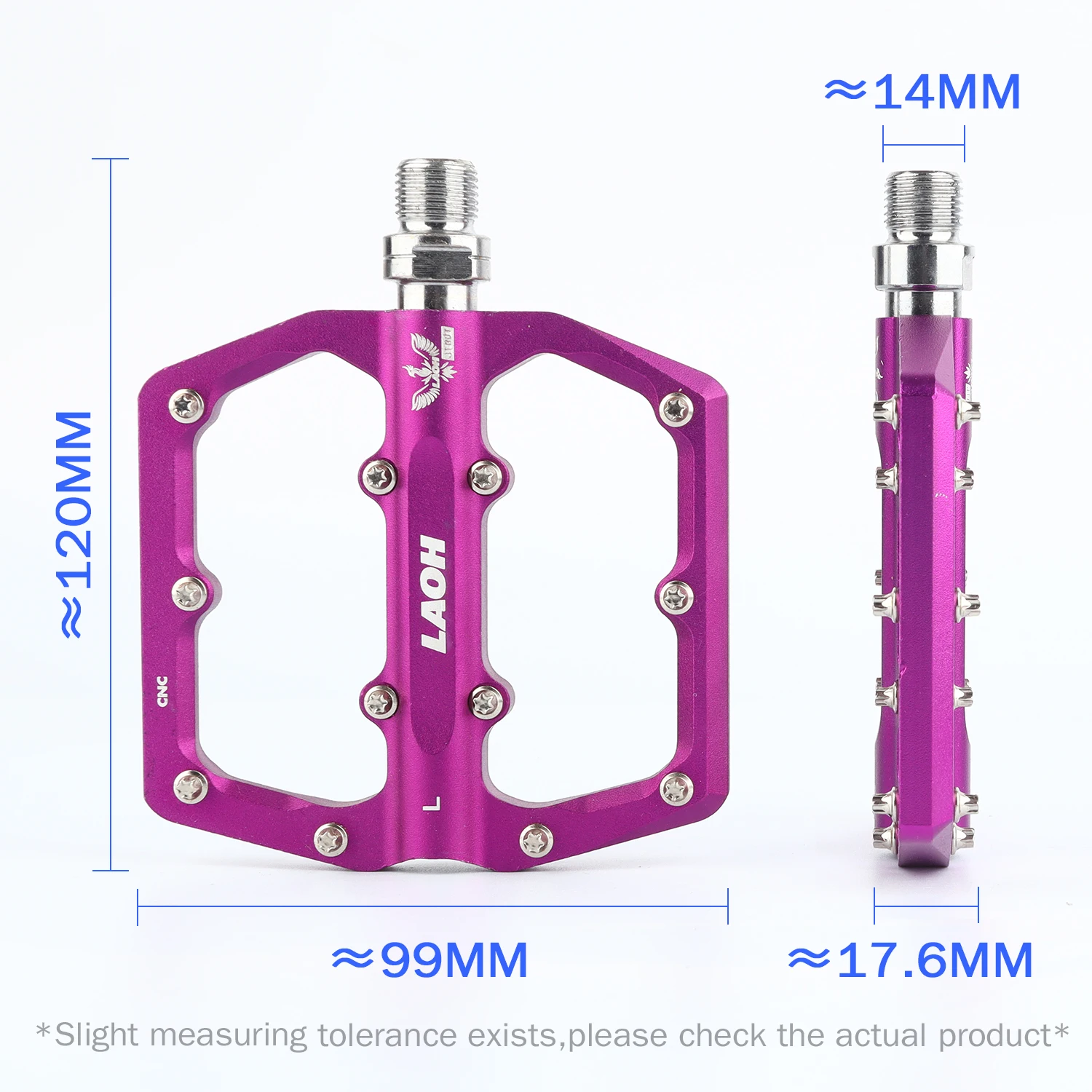LAOH 3-Lager CNC-Aluminium-MTB-Pedale, breite Plattform, rutschfeste – Image 4
