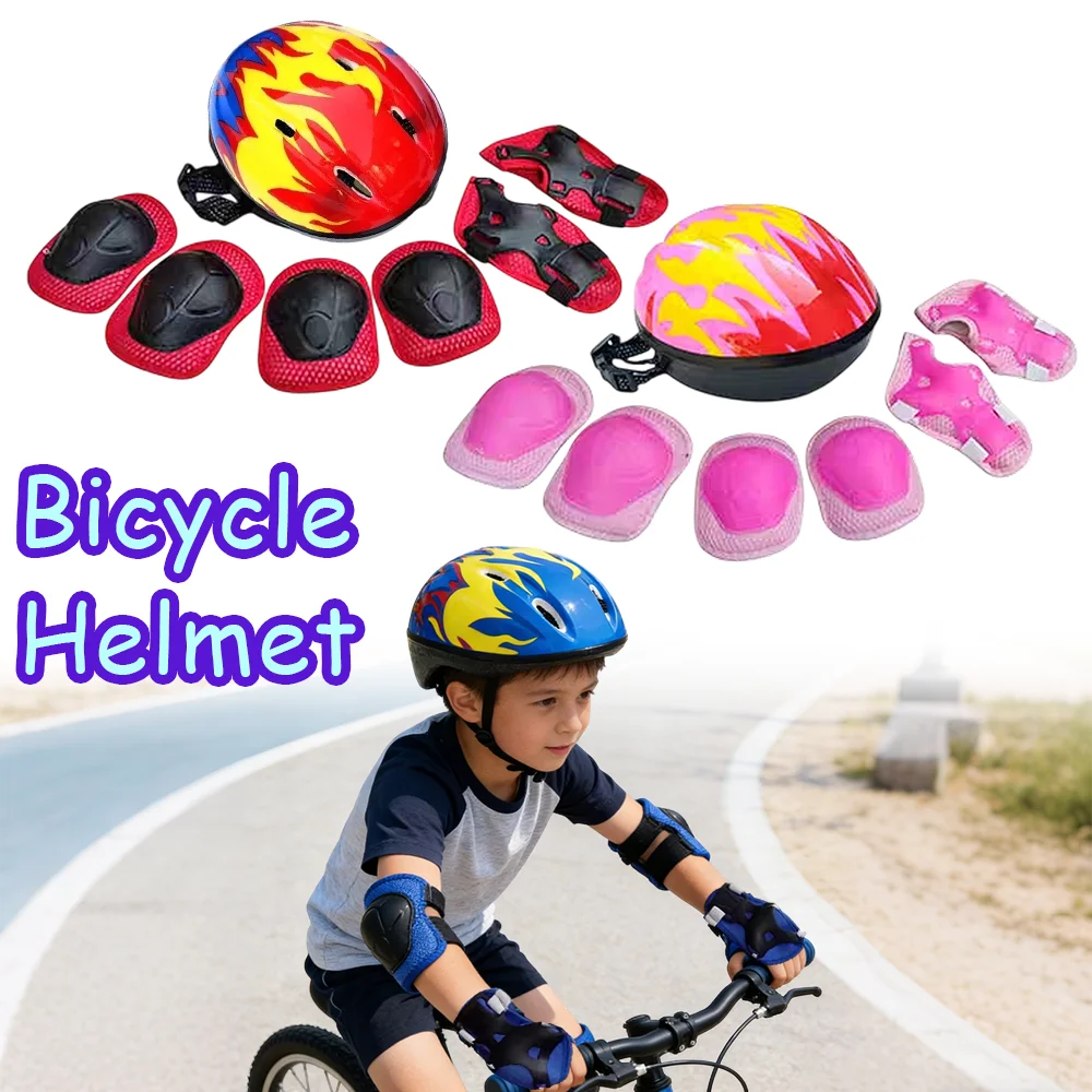 Sport-Helm und Schutzausrüstung: Fahrrad-Knie- und Ellbogenschoner, Balance-Bike-Protektoren