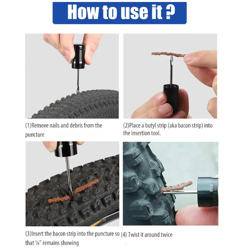 Fahrrad Tubeless Reifen reparatur satz Schnecken stopfen Stopper Gummi – Image 5
