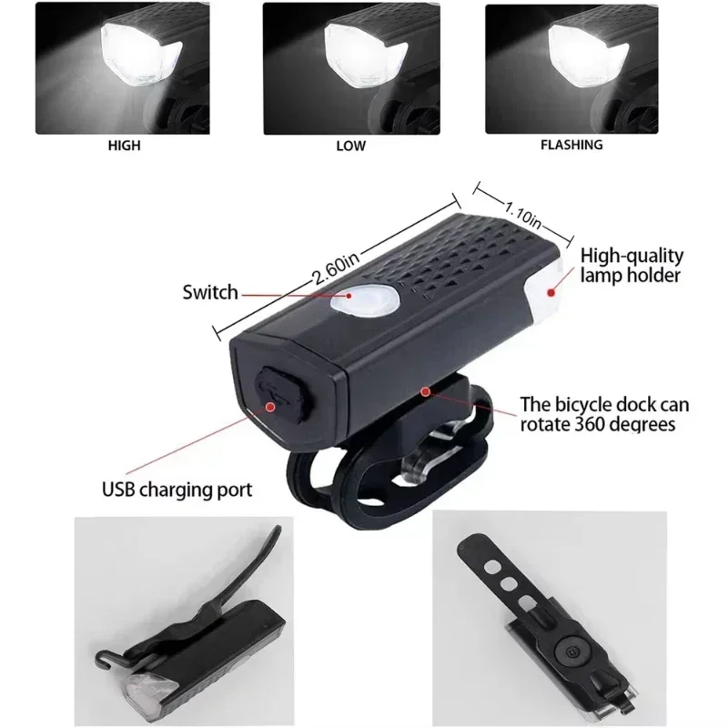 Fahrrad Licht Set Scheinwerfer, Rücklichter USB Aufladbare Flutlicht – Bild 6