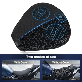 Motorrad Gel Kissen mit Sitz bezug Motorrad Komfort Sitz 3d Waben struktur Schock atmungsaktiv Motorrad Gel