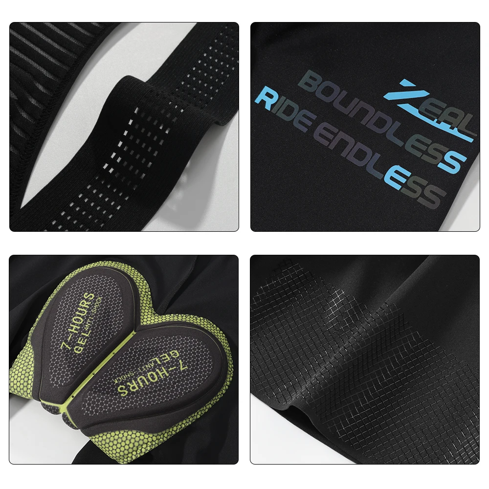 Herren-Radhose mit Trägern, nahtlos, für Outdoor-Aktivitäten – Image 4