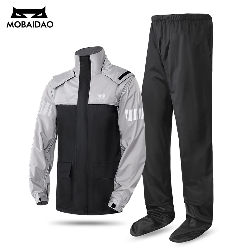 Motorrad-Regenanzug - wasserdichte Jacke und Hose, Set zum Reiten – Image 6