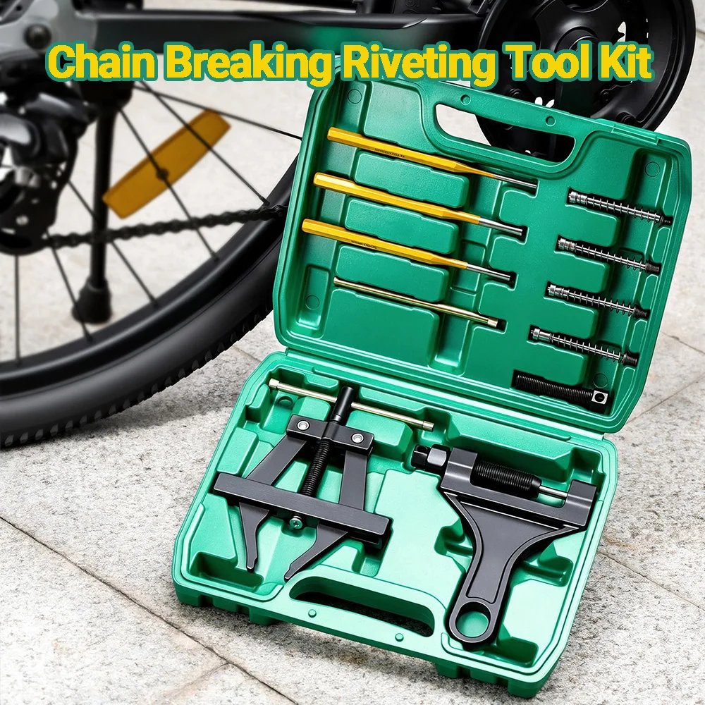 Kettentrenner-Werkzeugsatz mit Kettenspanner für Motorrad- und Fahrradketten, zum Trennen, Nieten, Einstellen