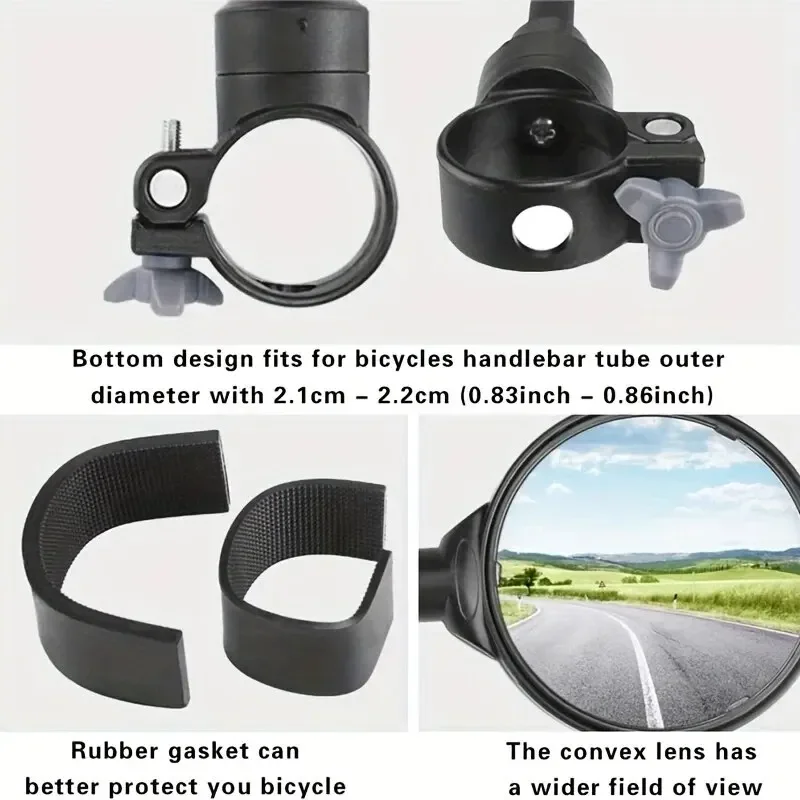 Fahrrad-Rückspiegel, Lenkerspiegel, 360° drehbar, für Mountainbike – Bild 5