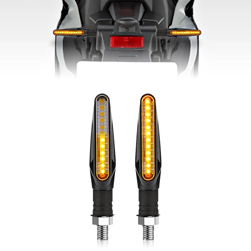 Motorrad LED Blinker Licht Universal DRL Bernstein Fließende Blinker Anzeige Motorrad Blinkende Lichter 12LED