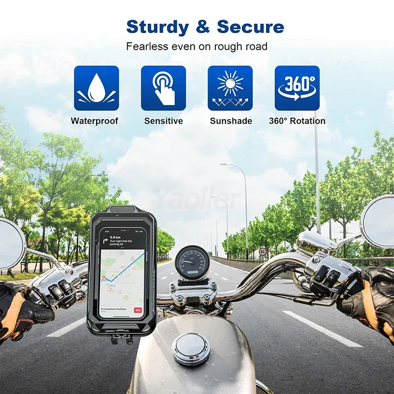 Wasserdichter universeller Motorrad-Telefonhalter 360° ° Verstellbare – Image 4