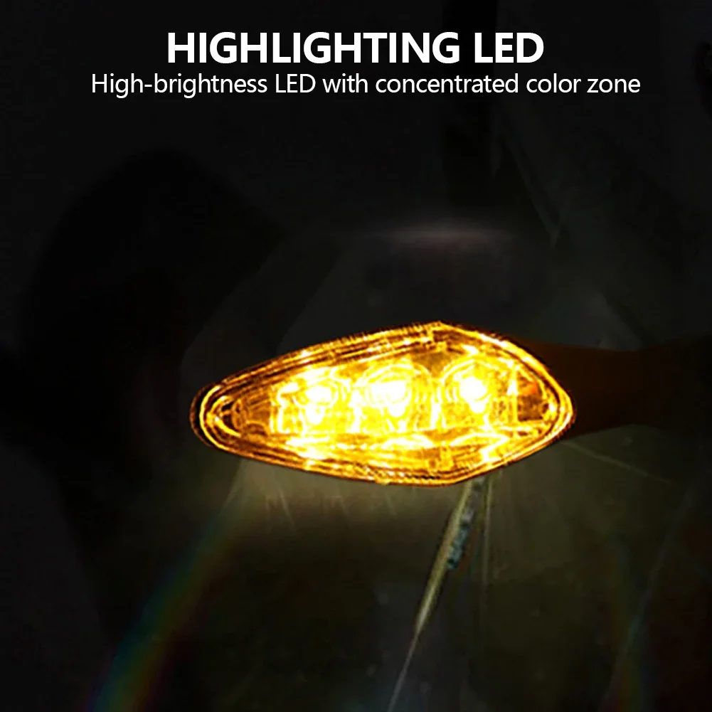 1 Paar 3-LED Motorrad-Signalleuchten Fahrlicht Rücklicht Blinker – Bild 6