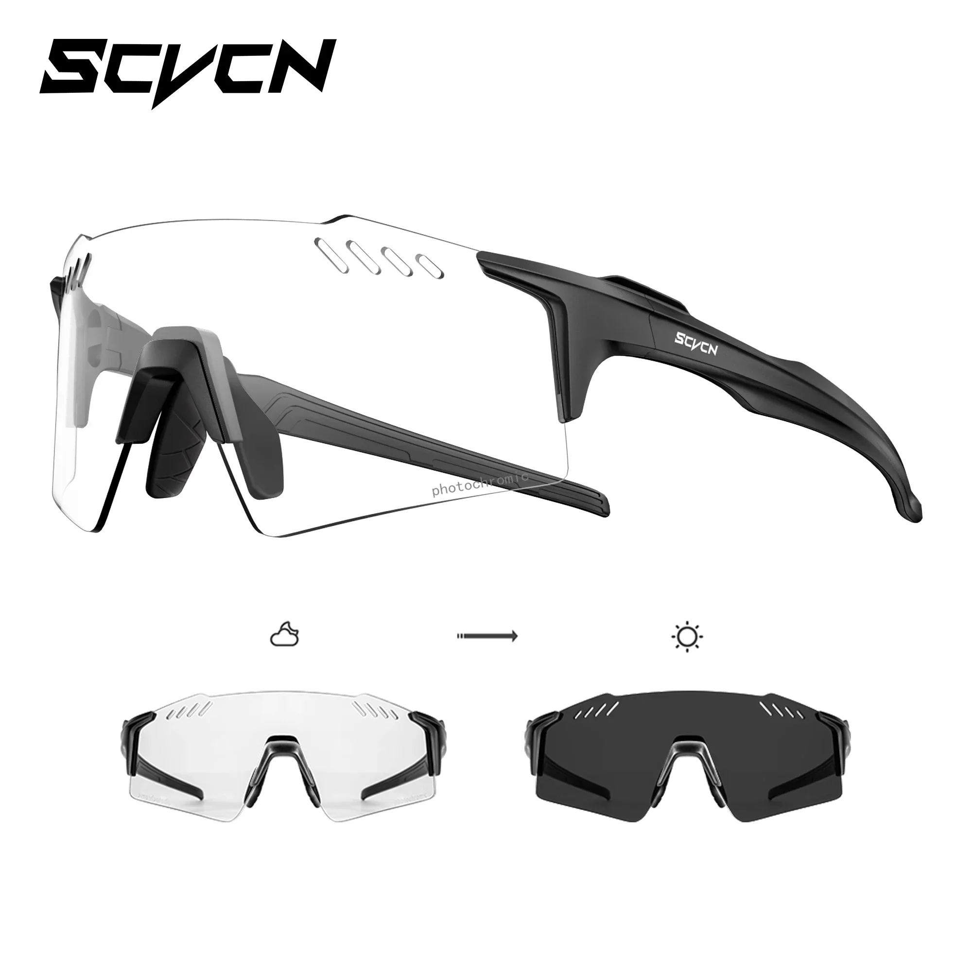 SCVCN Outdoor-Sonnenbrille für Rennrad, Wandern, Sport, UV400, Radsportbrille, blendfreie polarisierte Surf