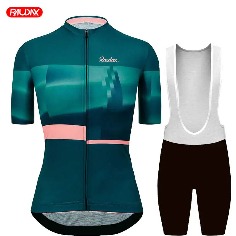 Damen Fahrradbekleidung Sommer Kurzarm Radtrikot Set Atmungsaktiv – Image 4