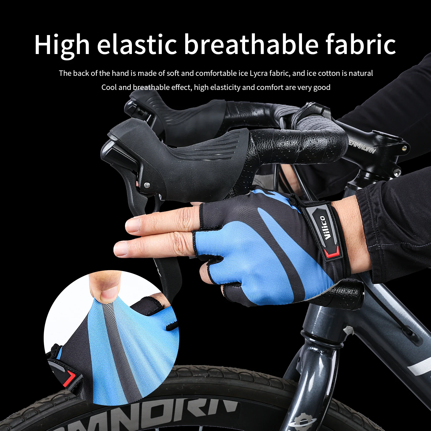 Halbfinger-Fahrradhandschuhe für Herren und Damen, stoßdämpfende – Image 4