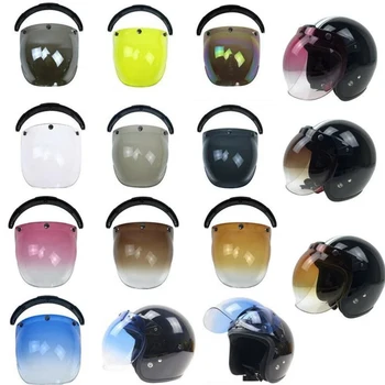 Hot Bubble Helm Visier Mehrfarbig Flip Up Open Face Motorrad Helm Bubble Visier Helm Zubehör