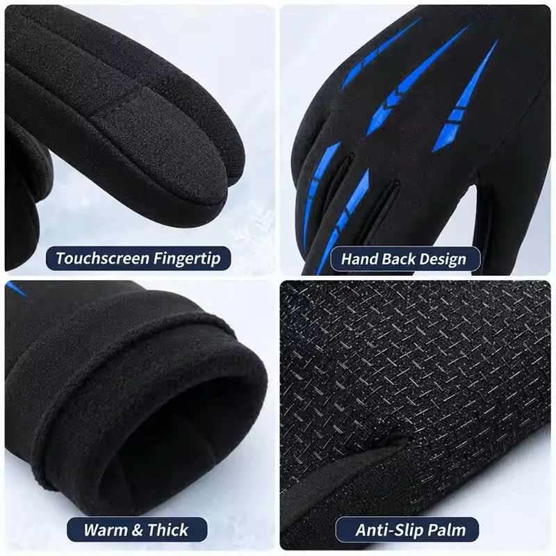 Winter-Fahrradhandschuhe für Herren, Motorrad- und Wanderhandschuhe – Bild 5