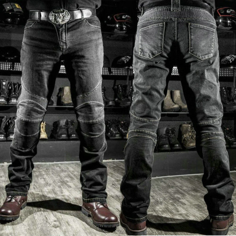 Motorrad-Jeans für Herren Outdoor Moto-Jeans mit Schutzpolstern für Knie und Hüfte Motocross-Hose Touring