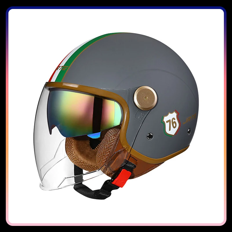 Motorrad-Fahrhelm Retro Halboffener Unisex Vier-Jahreszeiten DOT ECE Sicherheitshelm