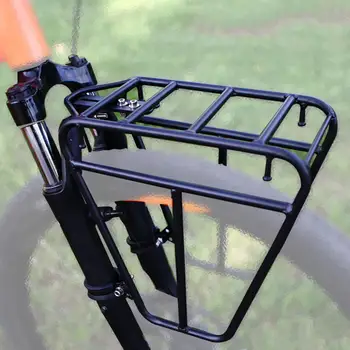 Fahrrad Gabel Gepäck Halterung Stahl Fahrrad Front Cargo Rack Einstellbare MTBs Fahrrad Seite Montieren Tasche