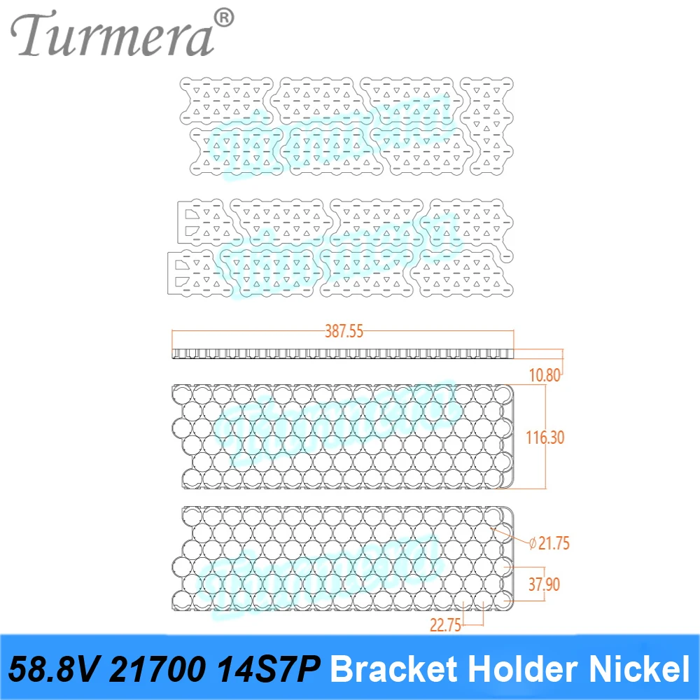 Turmera 48V 52V 60V 21700 E-Bike Batterie halter mit Nickel 13 s6p 13 – Bild 6