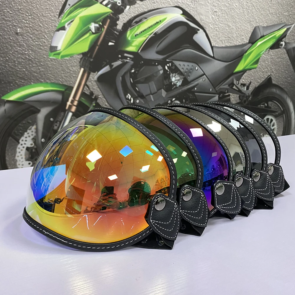 Universal Motorrad Helm Bubble Shield Visier Linse passen alle Vintage Retro Open Face Halbe Helme HD
