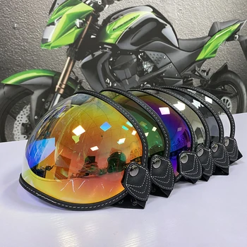Universal Motorrad Helm Bubble Shield Visier Linse passen alle Vintage Retro Open Face Halbe Helme HD