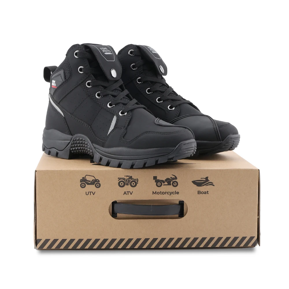 Wasserdichte Motorradschuhe für Herren, Outdoor-Stiefel, weiches, bequemes Futter, atmungsaktiver