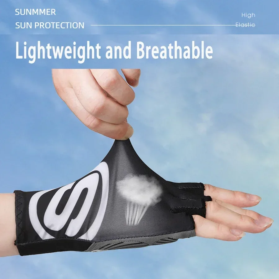Radfahren Handschuhe Atmungsaktive Anti-Slip Sonnenschutz Halbe Finger – Bild 3