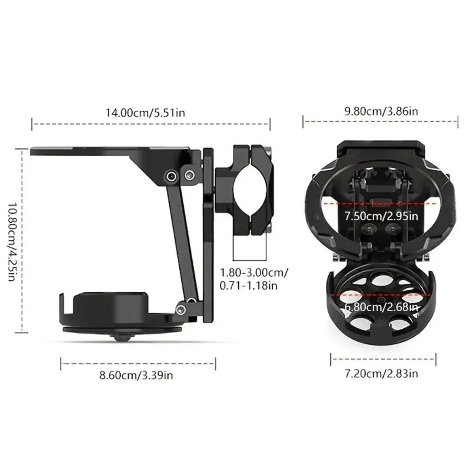 Faltbarer, verstellbarer, universeller Fahrrad-Flaschenhalter – Image 6