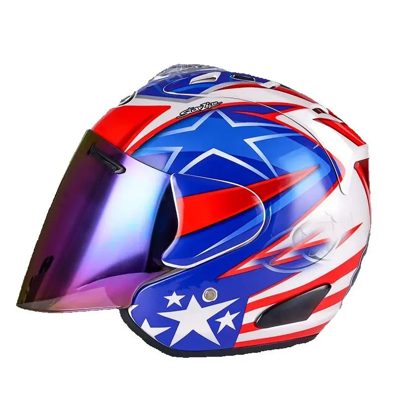 Neuankömmling Scooter Halbhelm Open Face Racing Motorradhelm Damen und Herren Fahrer Sicherheit Sommerhelm