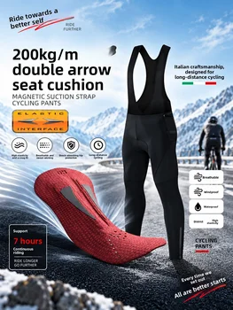 Fahrrad-Latzhose Winter Thermo-Mountainbike-Lange Hose Atmungsaktive Fahrrad-Leggings 3D-Gel-Pad-Shorts