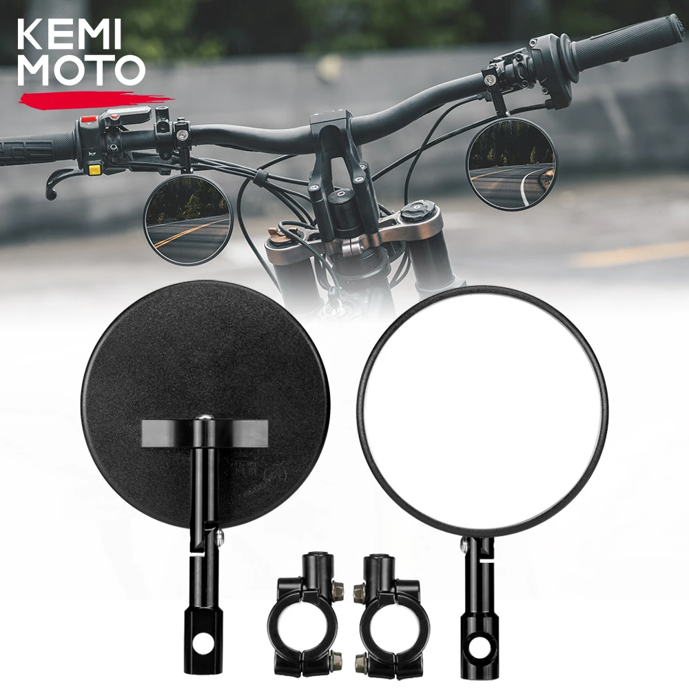 Motorrad-Rückspiegel, rund, CNC-Aluminium, 7/8 Zoll, Lenkerhalterung, universell für Motorrad, E-Bikes