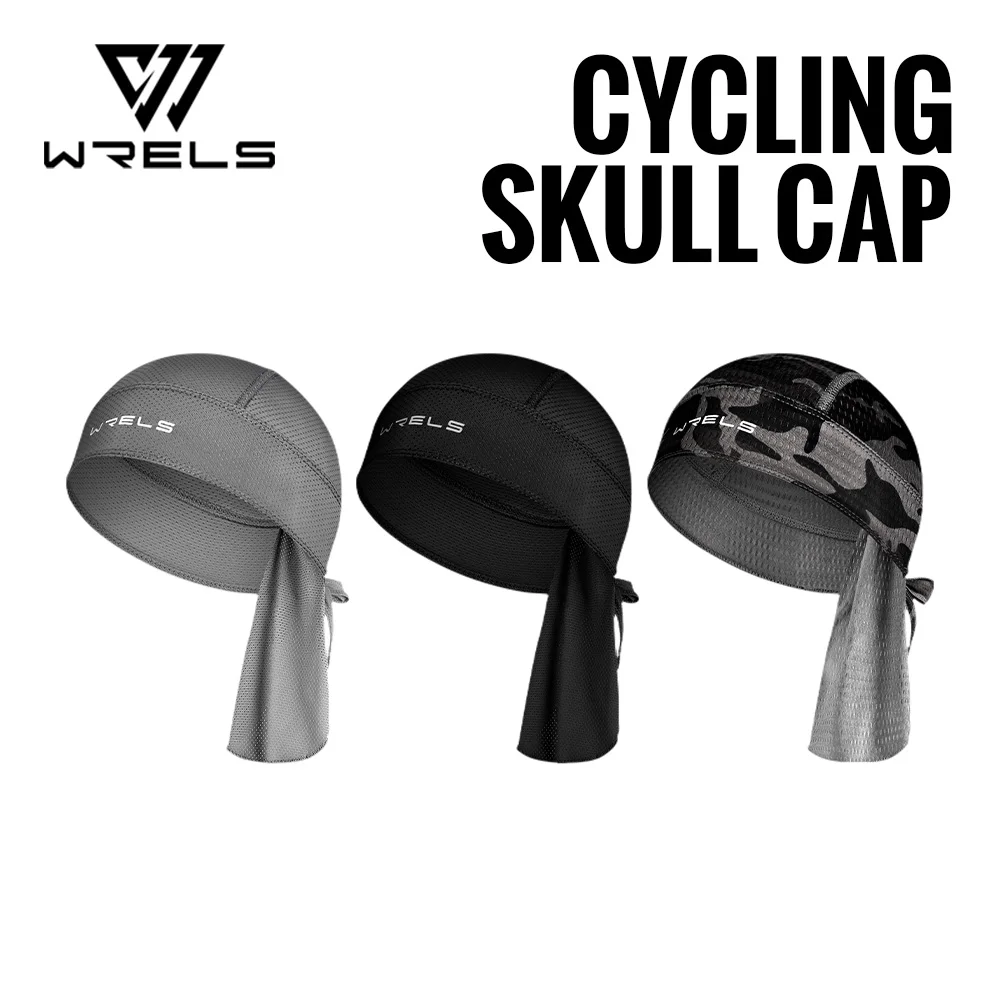 WRELS Fahrradmütze unter dem Helm, schnell trocknend, Sommer-Kühlhelm, Motorrad-Kopfwickel, verstellbar