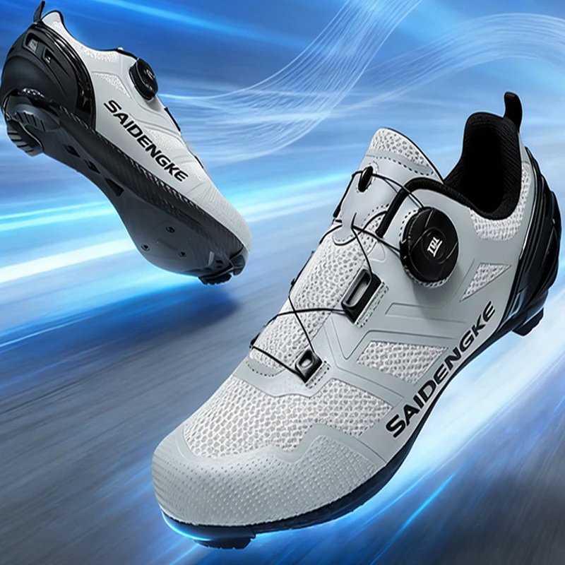 Radsportschuhe MTB Rennrad-Stiefel Cleats Schuh Rutschfeste Herren Mountainbike Flache Sneakers SPD