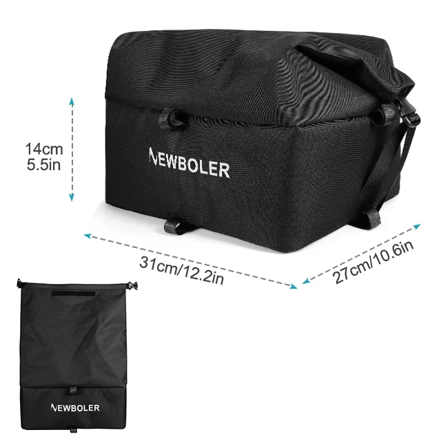 NEWBOLER E-Bike Gepäckträger Tasche Heavy Metal Große Kapazität Fahrrad Gepäckträger Korb Outdoor Reise