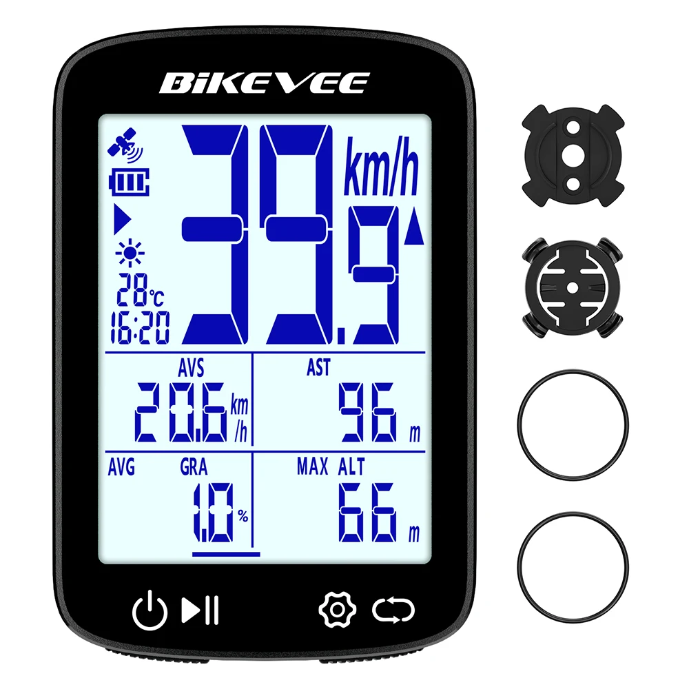 2,4" Professioneller kabelloser Bluetooth-Fahrradcomputer MPH KM/H Multifunktionaler GPS-Fahrrad-Tachometer