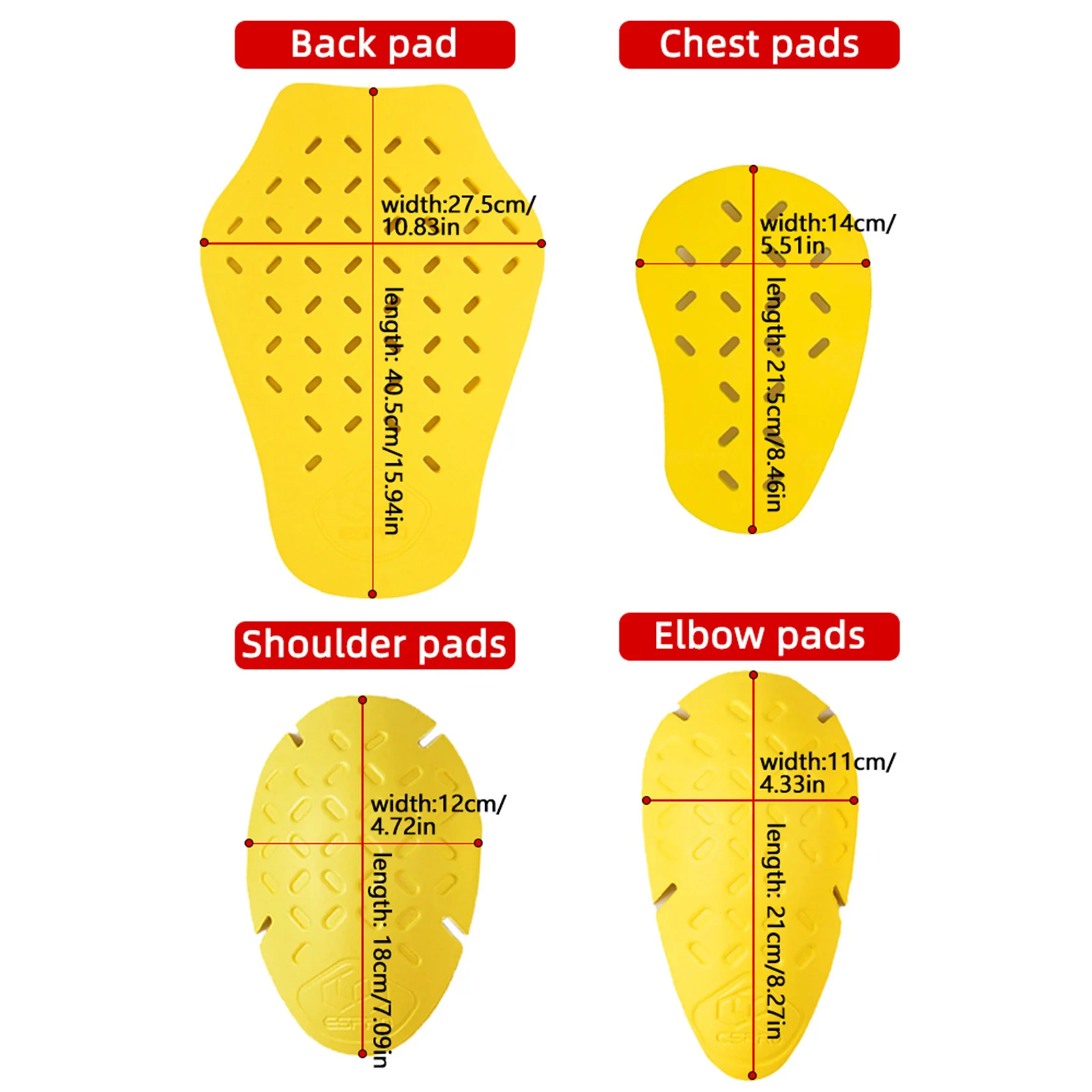 Eingebaute Protektorenpads für Motorradjacken, Einsatzpads – Bild 4