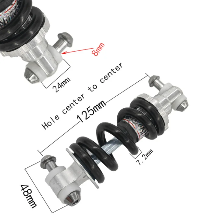Mountainbike Metall Stoßdämpfer Hinterradfederung Feder 100mm 125mm – Immagine 6