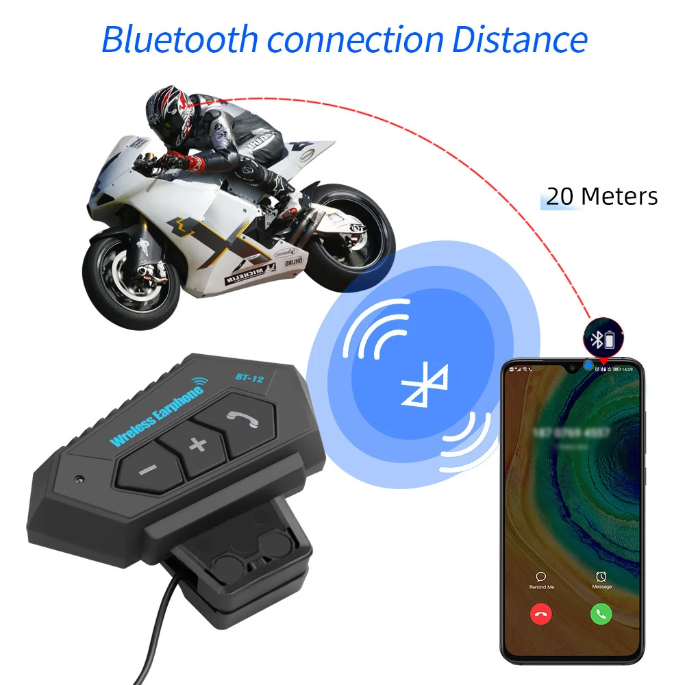 Motorrad Helm Headset Bluetooth Wireless Hände-freies Anruf Kit Stereo – Bild 3