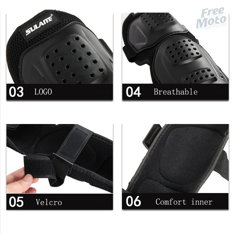 SULAITE Motorrad Knie Pads und Ellenbogen Pads Reiten Schutz Gears – Bild 3