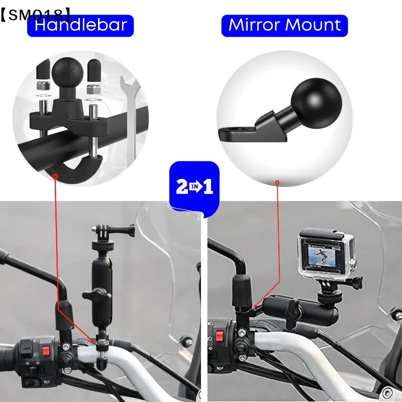 Action-Kamera-Griffstange, universelle Halterung mit 360° ° Drehwinkel für Motorrad und Fahrrad【SMQ】