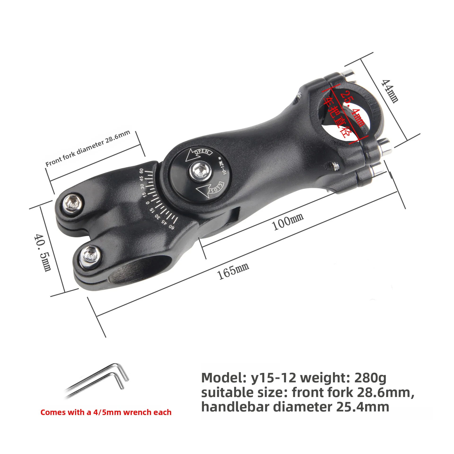 MTB Rennrad Verstellbarer Lenkervorbau 31,8mm /25,4mm Ultraleichter – Image 5