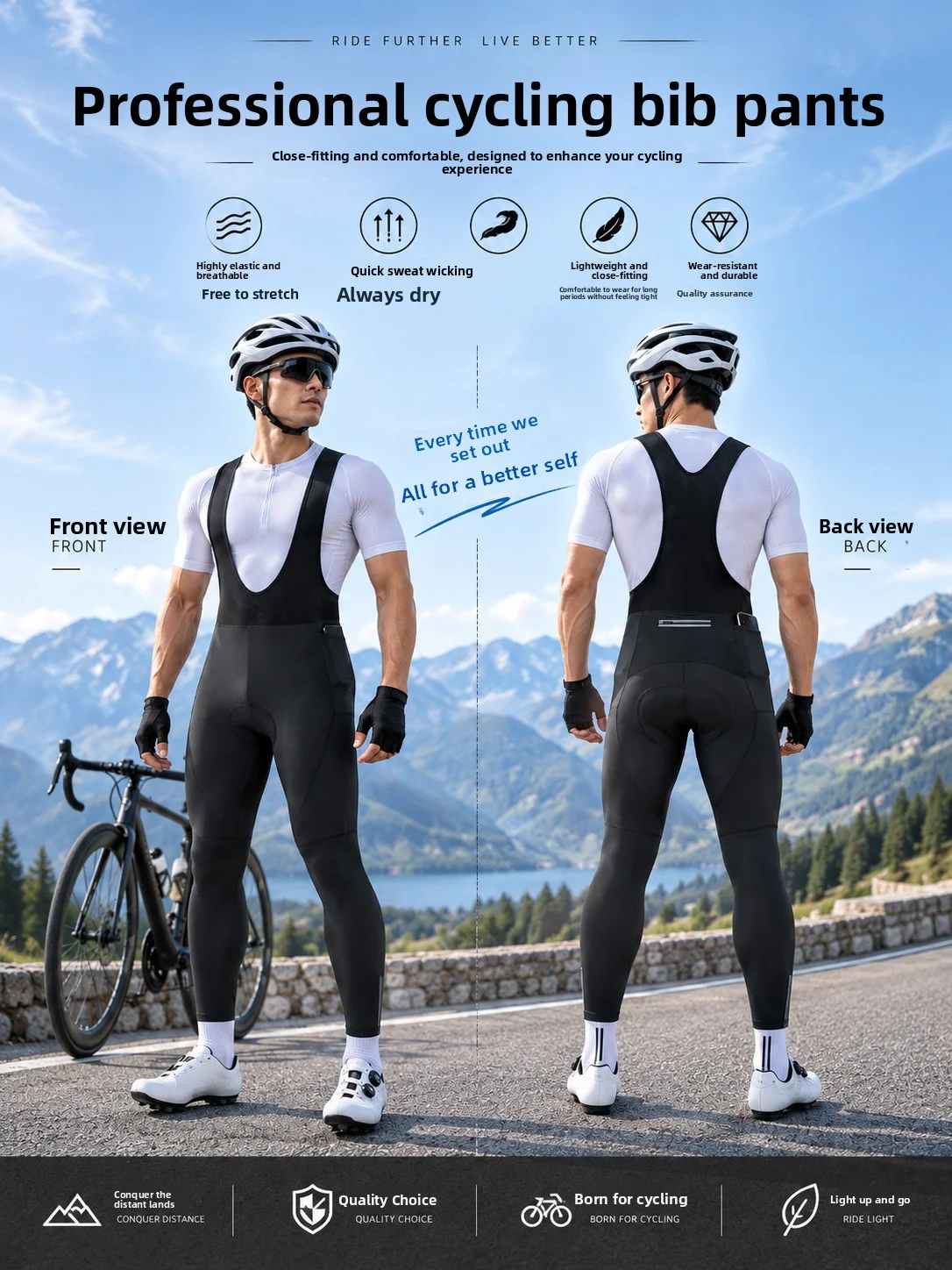 Fahrrad-Latzhose Winter Thermo-Mountainbike-Lange Hose Atmungsaktive – Immagine 5