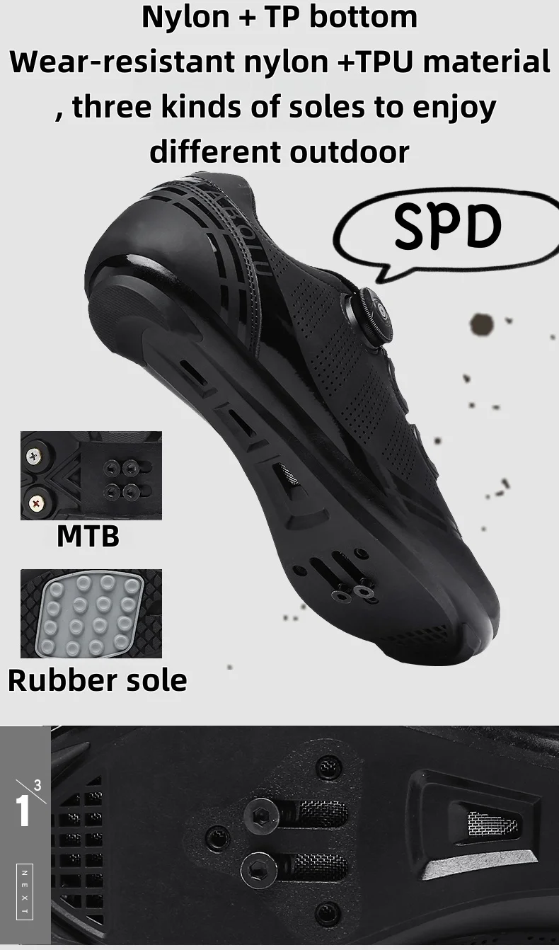 Unisex MTB Mountain Road Bike Lock Schuhe Atmungsaktive rutschfeste – Immagine 4
