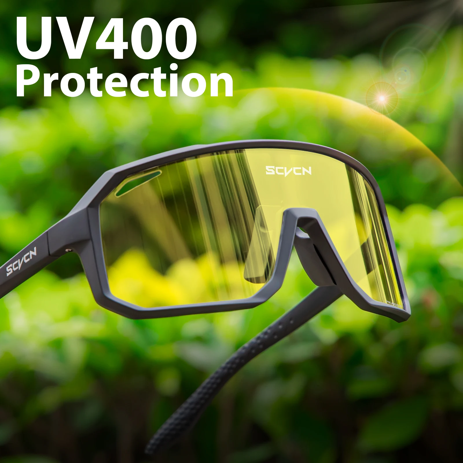 SCVCN Neue Gelb Polarisierte Radfahren Sonnenbrille Männer Fahrrad MTB Fahren Gläser Frauen Outdoor Sport