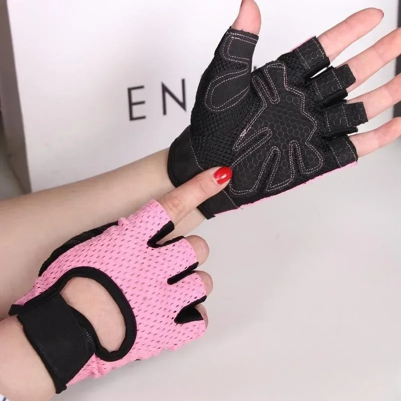 Radfahren finger lose Handschuhe profession elle Fitness atmungsaktive Anti-Rutsch-Frauen Männer Halb finger