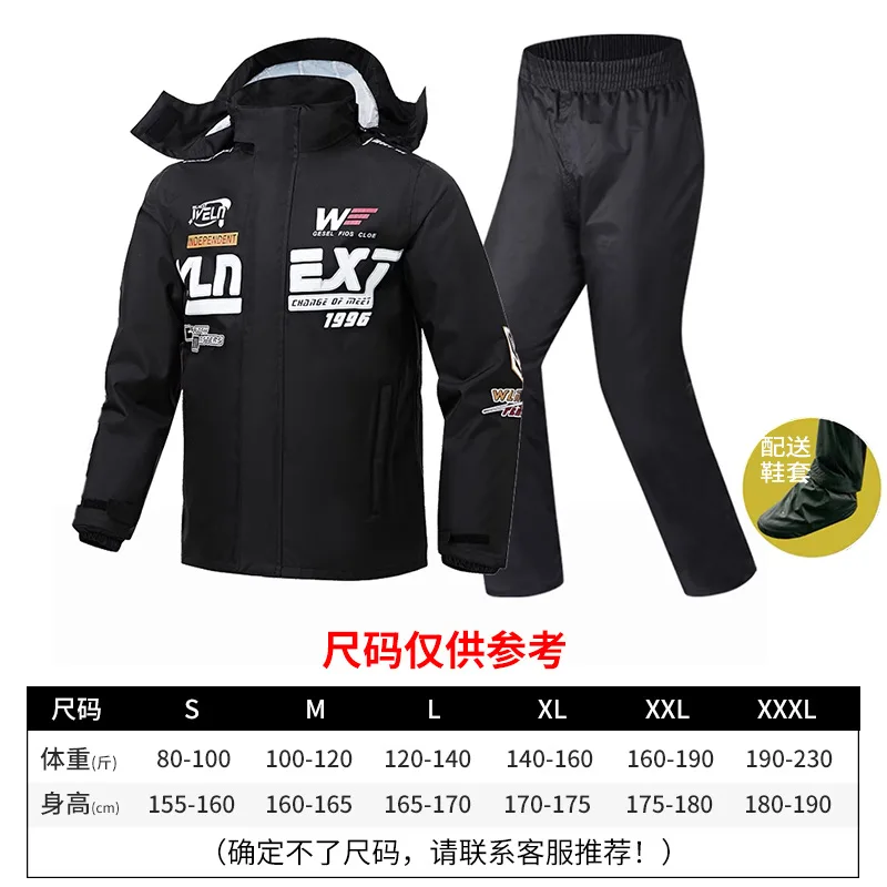 Geteilte Motorrad-Regenjacke mit Fleece-Futter, warme Winter-Regenjacke und -hose, wasserdichtes Regenoutfit