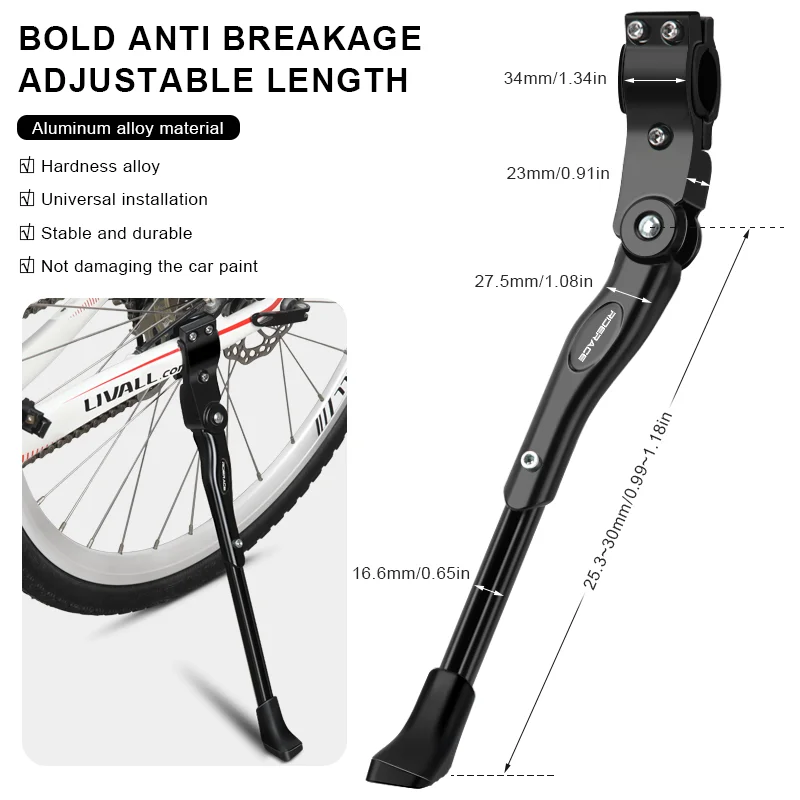 RIDERACE Fahrradständer MTB Mountainbike Verstellbarer Seitenständer – Immagine 5