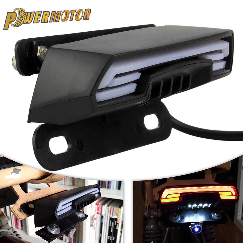 Motorrad Schwanz Hinten Lichter Blinker Brems Stop Doppel Flash Warnung Blinker Lampen Dynamische Universal